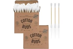 CYBGQP 200 Stück Wattestäbchen, Ohrenstäbchen, Ohrstäbchen, Qtips, Wattestäbchen Bambus, Cotton Buds, Bambus Wattestäbchen, Wattestäbchen Baby, Qtips Wattestaebchen für Reisen, Make-Up, Reinigung, Malerei