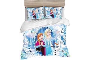 Doiicoon Frozen Children's Bed Linen, Elsa Bed Linen, 135 x 200 cm, 100% Cotton, Children's Bed Linen, Anna and Elsa Bed Linen, Children's Bed Linen (10.135 x 200 cm)