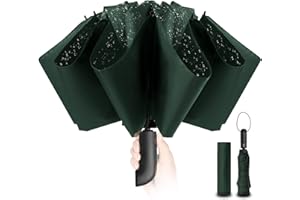 CONLUN Kompaktowy parasol wiatroszczelny mocny – automatyczne wiatroszczelne odwrócone parasole dla mężczyzn i kobiet, powłoka teflonowa 210T o rozpiętości 105 cm, 10 dużych parasoli