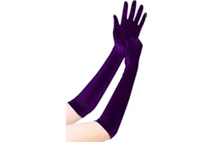 EORUBE 1920s Handschuhe für Damen Ellenbogen Lange Samt Handschuhe Party Kostüm Handschuhe