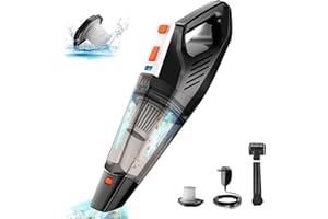 Hihhy Handstaubsauger Akku 120W, 9000Pa Handstaubsauger Kabellos mit 2 HEPA Filter, 2200mAh Handsauger Akku Mini Staubsauger per Auto, Haus