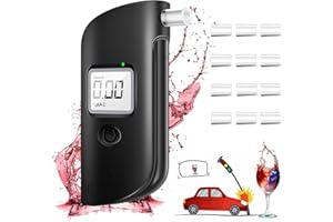 BITOYO Breathalyser, Professional Alcohol Tester Breathalyzer with 12 Mouthpieces, Portable Alcohol Testing Kits with LCD Display Digital Fast, High Accuracy Alcohol Detector for Home Personal Testing