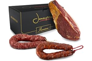 Jambon Serrano Cru Désossé Grande Réserve 1 Kg (Jamon Serrano) + Chorizo Serrano 200 gr + Saucisson (Salchichón) Serrano 200 gr – Jamonprive Premium