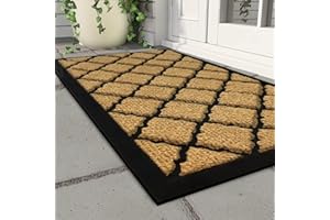 Qingbei Rina Outdoor Mats for Front Door,40x70cm Heavy Duty Front Door Mat Outside Non Slip Washable,Entrance Door Mats,Waterproof Rubber Back Door Mat