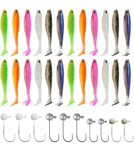 East Rain Ring Shad Swimbaits – 8cm/3.15in, 3.7g, PVC Soft Baits (6 Colors)