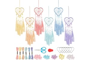 ‎INFUNLY INFUNLY 6 Sets Traumfänger-Set Auto-Charm-Ornament Herz DIY-Herstellungsset Boho-Anhänger-Zubehör für Innenraum Rückspiegel Taschen