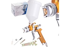 Auarita HVLP H-827 Gold Pistolet pulvérisateur à Technologie 2,0 millimètres Buse Durable Capacité de 600 ML pour Peindre Trois Modes de réglage Très Efficace Bon pour Les matériaux Lourds