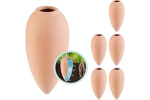 Relaxdays Tonkegel Bewässerung, 6er Set, 170 ml, Gießhilfe Zimmerpflanzen & Balkonkästen, Bewässerungskegel, terrakotta