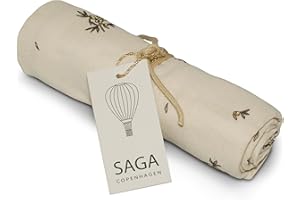 ‎SAGA COPENHAGEN Saga Copenhagen Vidar Spucktücher Baby 70x70 cm | Saugfähige GOTS-Zertifizierte Musselin Tücher aus Bio Baumwolle | Langlebiges Spucktuch & Mulltuch Baby | Soft Muslin Burp Cloths