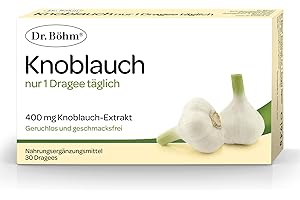 ‎DR BÖHM Dr. Böhm Knoblauch nur 1 Dragee täglich: Mit Knoblauch-Extrakt, 400mg, 30 Dragees