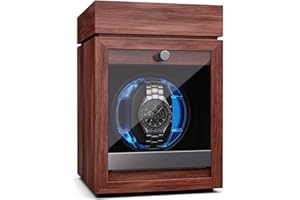 KLARSTEIN Remontoir de Montre pour Montres automatiques, Remontoir de Montre Automatique pour 1 Montre, Remontoir de Montre Automatique avec Porte en Acrylique, Remontoir de Montre Automatique