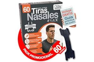 NOU PRIME 60 Tiras Nasales Antironquidos Para Dormir Breathe Right Tiras Nasales Ronquidos Soluciones Tiritas Nariz Respirar Mejor Por La Nariz Tiras Antironquidos Nasal Strips Dejar De Roncar Nose Strips Negra