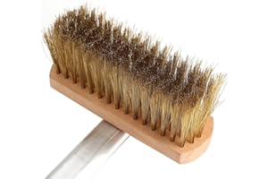 CIKONIELF Cepillo para horno, cerdas para horno, cepillo de limpieza de latón con mango de aluminio, 16 x 5,5 x 5 cm