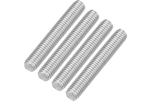 QUARKZMAN 4 Stück Gewindestangen, M8 x 50mm, 304 Edelstahl, Gewindestab mit metrischem Vollgewinde, M8-1.25 Gewindestift für Möbel- und Maschinenmontage