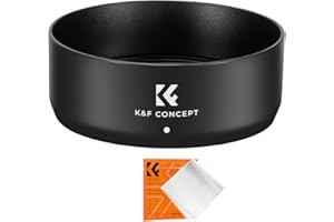 K&F Concept ES65B Paraluce a Baionetta Reversibile per Canon RF 50mm F1.8 STM Obiettivo con Panno per Pulizia
