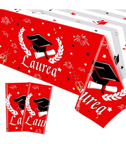 Zeus Party Kit Coordinato per Feste Laurea (Piatti Grandi Piatti Piccoli, Bicchieri, tovaglioli ed Un Festone già Composto) (per 10 Persone