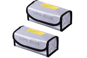 iwobi 2 PCS Bolsa Batería LiPo Ignífuga, Bolsa a Prueba de explosiones, Guardia Bolsa a Prueba de explosiones(185 x 75 x 60 mm)