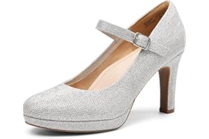 DREAM PAIRS Mary Janes Décolleté Scarpe Classiche Scarpe da Donna con Tacco Alto con Comoda Soletta