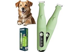 XKUIHF Cortapelos para Perros y gato, Cortadora de Pelo para Mascotas, Maquina de Cortar pelo para Gatos Silenciosa de perro recargable por USB con luz LED para Perros Gatos Patas Orejas Ojos Cara (Verde)