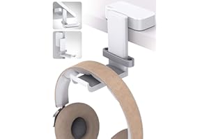 Lamicall Headphone Stand, Swivels Headset Hanger - Adjustable Desktop Earphone Holder Hook Mount for Gaming Headset, Kids Headphones, Wired Headphones, Sennheiser, Beats, xBox, etc - White