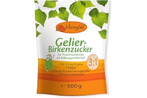 ‎BIRKENGOLD Birkengold Xylit Gelierzucker 3:1, 500g | Gelierzucker ohne Zucker Vegan | Kalorienarmer Zuckerersatz, Zahnfreundlich, Ohne Konservierungsstoffe | Geliermittel ohne Zucker