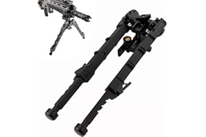RimFly Bipiede per Airsoft V9 Fucile M-Lok tattico Pieno Metallo 6-9 Pollici Fucile da Caccia Pieghevole con 20 mm Picatinny Rail Girevole e Anti-Slip Base e Altezza Regolabile Pistole treppiede