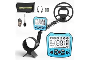 HIUYRFS Metalldetektor Hochgenauige，Verstellbare Länge 113 cm t- 141 cm, 5 Modes Wiederaufladbare Profi Metalldetektoren with LCD -Bildschirm，IP68 Waterproof Search Coil für Erwachsene & Kinder