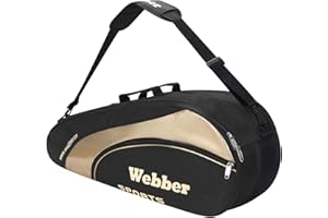 Sac de Raquette de Badminton Tennis en Oxford 1200D Sac à dos/épaule Grande Capacité 3-6 Raquettes Sac de Tennis Squash Etanche Sac de Sport Badminton Portable avec poche à Chaussures Homme Femme