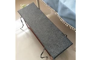 GGOTY Coussin de banc antidérapant avec attache, doux pour chaise longue, banc de jardin 2 places (gris foncé, 100 x 30 cm)