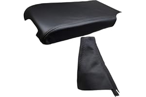 JPstraps - Funda para Palanca de Cambios + Funda Apoyabrazos Compatible Para LAND ROVER DISCOVERY 3 RL3 (2004 a 2009) 100% Piel Color Negro