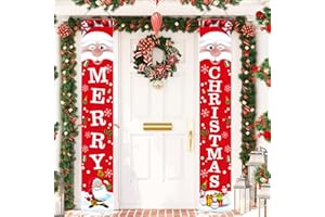FMKLDENA Weihnachtsbanner Weihnachten Banner, Frohe Weihnachten Banner, Weihnachten Veranda Banner, Merry Christmas Banner, Weihnachten Veranda Schild, für Haus Tür Neujahr Weihnachtsdeko