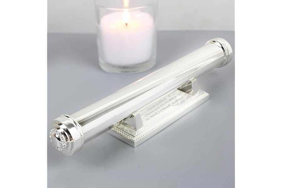 Custom Personalised Silver Plated Certificate Holder for Weddings, Christenings, Birth, Graduation, Communion
