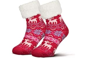 Piarini 1 para przytulnych skarpet z podeszwą ABS – ciepłe damskie skarpety do domu, skarpety zimowe z antypoślizgowymi wypustkami