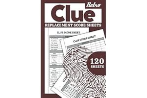 Retro Clue Replacement Score Sheets: 120 Score Sheets Refills for Retro Clue Board Game | Clue Paper Pads | Clue Scorekeeping Notepad