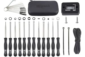 Hippotech Set de 12 herramientas de ajuste del carburador y tacómetro tacómetro para motor de 2 tiempos para eco para STIHL para Poulan para motosierra Husqvarna herbívora motosierra