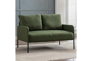 chairus Sofa 2 Sitzer Leinen Doppelsofa für Wohnzimmer Couch Sofa Kleines Apartment Modern Mini Couch für Schlafzimmer (Grün)