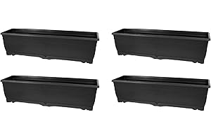 DARO DEKO Kunststoff Blumen-Kasten anthrazit 60 cm 4 Stück