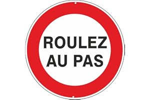 pubblimania Roulez au pas panneau de signalisation routière en aluminium métal rond de 3 mm d'épaisseur pour extérieur Ø 30 (Roulez au pas)