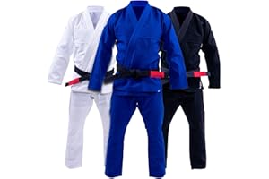 Progress Jiu Jitsu Academy Gi | Lightweight BJJ Gi with Free White Belt | BJJ Kimono for Men & Women | Tear-Resistant Jiu Jitsu Gi for Training & Competition | Women's & Men's Kimono | Blue A1
