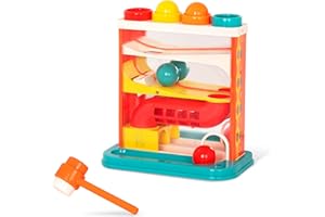 B. toys - Palla stramba - Rosso - Giocattolo Che batte - 4 Palline Colorate e Martello - Pound & Play - 12 Mesi +