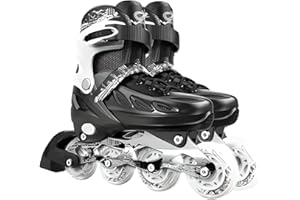 AYES Pattini in linea regolabili per adolescenti e adulti, pattini ad alte prestazioni con ruote illuminate, pattini a rotelle per donne e uomini, pattini in linea per ragazze e ragazzi