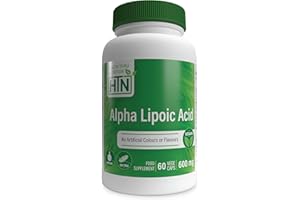 Alpha Lipoic Acid (ALA) 600mg Vegecaps | Vegan Certified | Non GMO and Hypoallergenic | Universal Antioxidant | Supports Healthy Glucose Metabolism | by Health Thru Nutrition (Pack of 60)