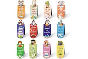 HAPPIRRA Magnetische Lesezeichen Kinder mit Sprüchen über das Lesen,Mitgebsel Kindergeburtstag Gastgeschenke,Kleine Geschenke für Kinder Adventskalender Füllung,Wichtelgeschenk Weihnachtsgeschenke für Kinder
