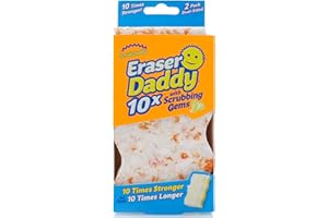 Scrub Daddy Eraser Daddy 10x, Spugna Magica, Gomma Magica per Muri in Melamina, Spugna Abrasiva a Doppia Faccia, per la Pulizia di Pareti Dipinte, Gomma per le Scarpe, Confezione da 2 Pezzi