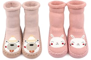 Adorel Chausson Chaussette Antidérapante Bébé Fille Lot de 2