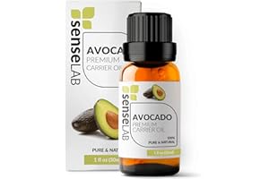 SenseLAB Olio di Avocado - Olio Vettore Naturale e Puro al 100% Spremuto A Freddo, per la Miscelazione di Oli essenziali - Olio Idratante per la Cura Della Pelle e Dei Capelli (30 ml)
