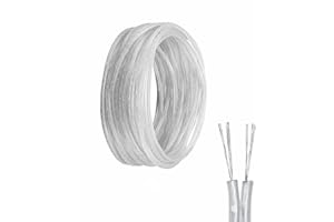 SOTIPEVS 15M 28AWG PVC Kabel Transparent 2 Adriges Leuchten Kabel Transparent Elektrokabel 2 Kern Elektrischer Draht, Außendurchmesser 1.6 * 3.2mm Für Kleine Elektrogeräte