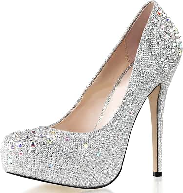 Higher Heels, Scarpe con Plateau Donna, Argento (Argento), 37 : Amazon.it:  Scarpe e borse