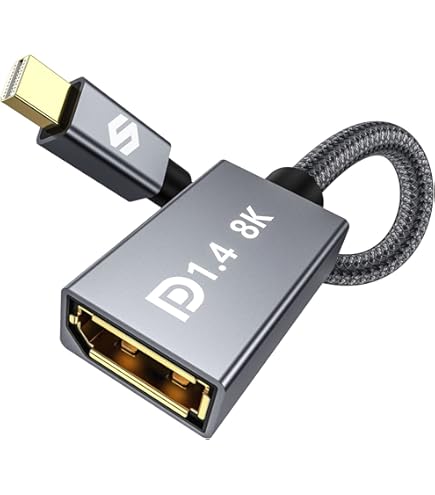8K DP Adapter 8K DisplayPort To Mini DisplayPort Adapter - Bi-directional DP To Mini DP Converter For 8K@60Hz, 4K@144Hz DisplayPort To Mini DP