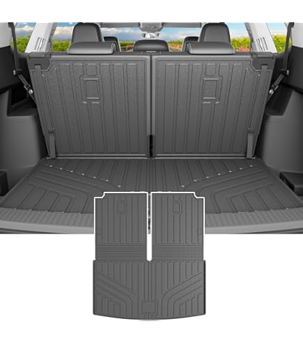 Actkill Cargo Mat & Backrest Mats Compatible With Volkswagen VW Tiguan 2018-2024(7 Seats) - Black TPE All Weather Waterproof Rear Cargo Liner Rear Trunk Liner Back Seat Cover Protector, TG-253 - View #5